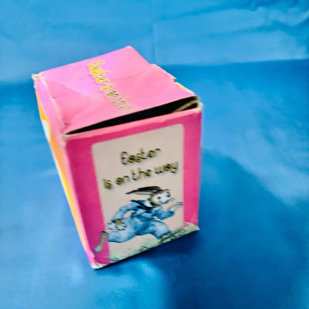 Vintage Porcelain Easter Egg Trinket Box Chick Figurine Pastel Spring Decor